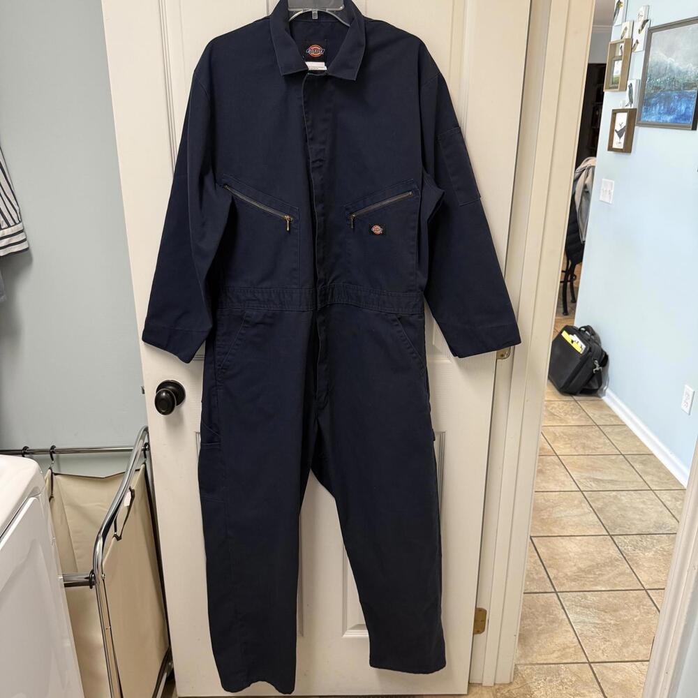 Dickies Men’s Deluxe Blended Overalls 48799DN Navy Blue Size XL Short 28” 193